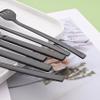 Silverware Set with Straw Spoons - 24 pcs Stainless Steel Flatware Cutlery Set for 4 - Reusable Family Eating Utensils - Mirror Polished Tableware Set for Party Wedding Travel Camping - Black view 4