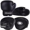Kruzak Plain Kids Focus Mitts and Boxing Gloves Set for Kickboxing and Muay Thai MMA Training -Unisex Kit with Punching Pads for Martial Arts and Karate - Black 4oz view 1