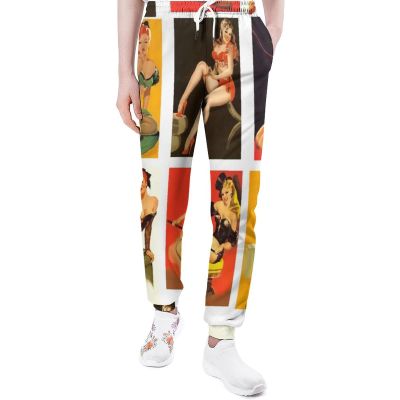Pinup Girls Men's Sweatpants Lightweight Drawstring Joggers Athletic Pants with Pocket for Gym Running 2XL