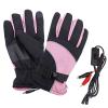 AOKID Heated Gloves, Electric Heated Gloves Faux Wool Waterproof Winter Gloves for Outdoor Motorcycle Cycling Hiking Pink 2 A