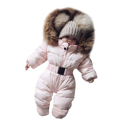 Boy Baby Coat Jumpsuit Warm Girl Winter Infant Jacket Outerwear Hooded Romper Boys Snow Suits Toddler (Q-Pink, 9 Months)