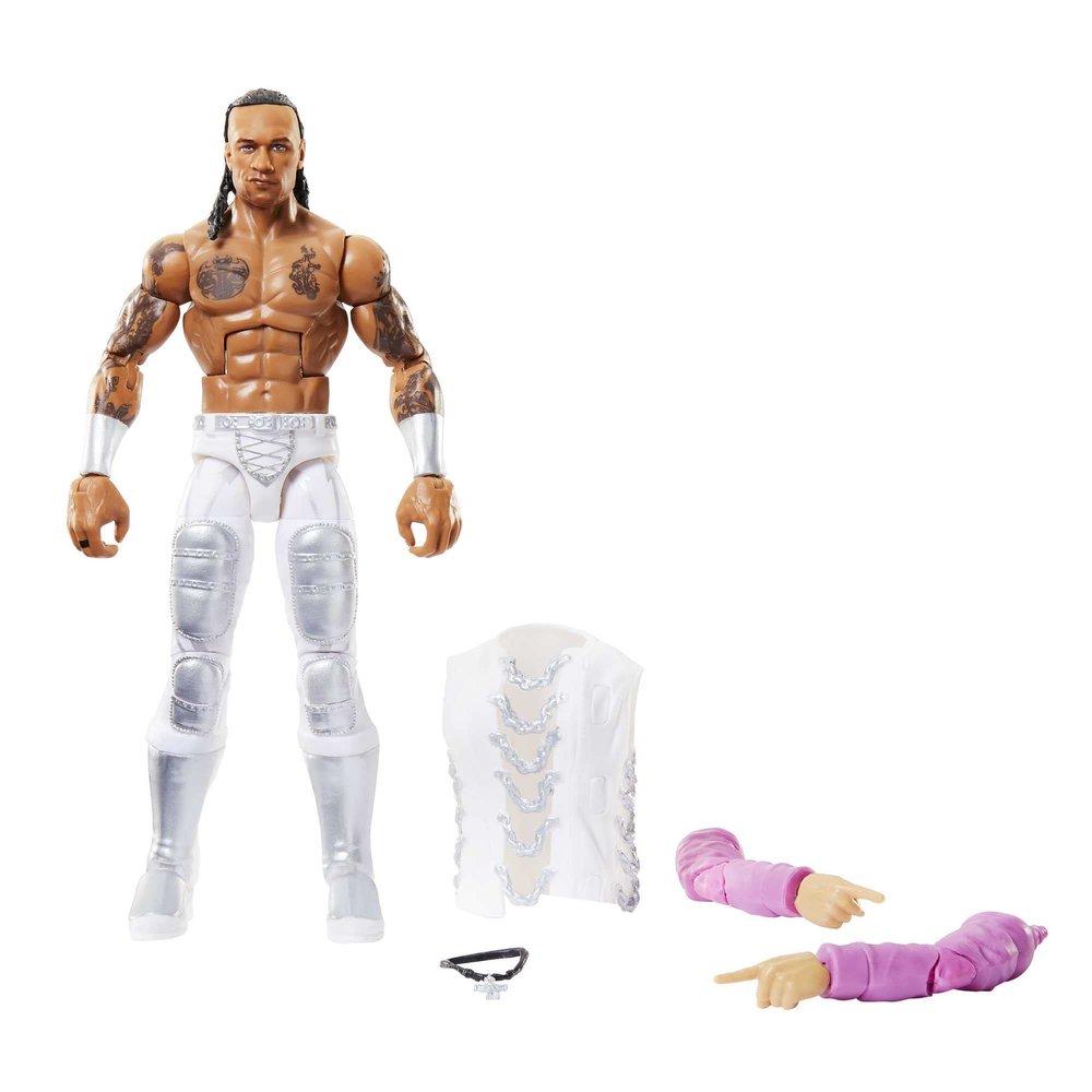 WWE Elite Action Figure Royal Rumble Damian Priest with Accessory and Dok Hendrix Build-A-Figure Parts, HKP17