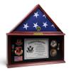 DECOMIL - Large Military Shadow Box Frame Memorial Burial Funeral Flag Display Case for 5x9 Flag, Solid Wood with Customize Name Plate (Army) (AIR Force) view 1