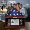 DECOMIL - Large Military Shadow Box Frame Memorial Burial Funeral Flag Display Case for 5x9 Flag, Solid Wood with Customize Name Plate (Army) (AIR Force) view 4