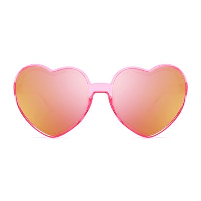FEISEDY Heart Shaped Sunglasses Party Glasses Disco Transparent Candy Color Trendy Love Glasses B4124