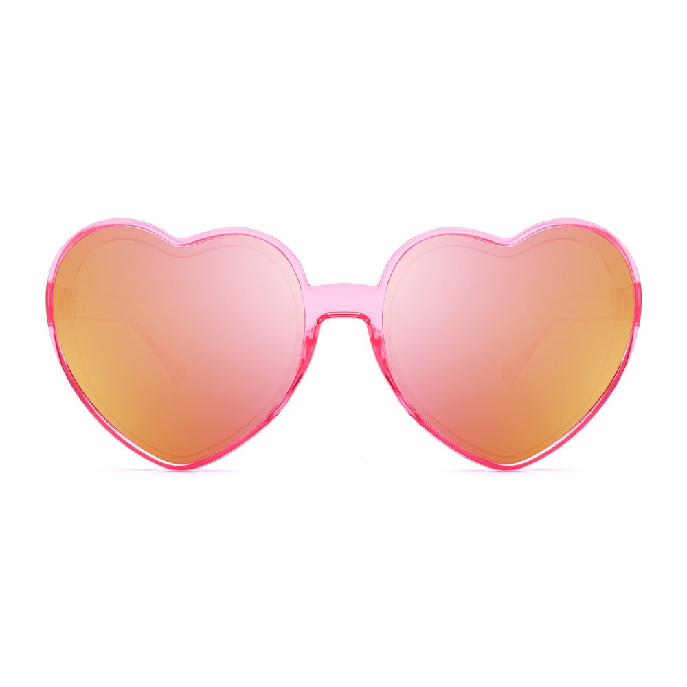 FEISEDY Heart Shaped Sunglasses Party Glasses Disco Transparent Candy Color Trendy Love Glasses B4124