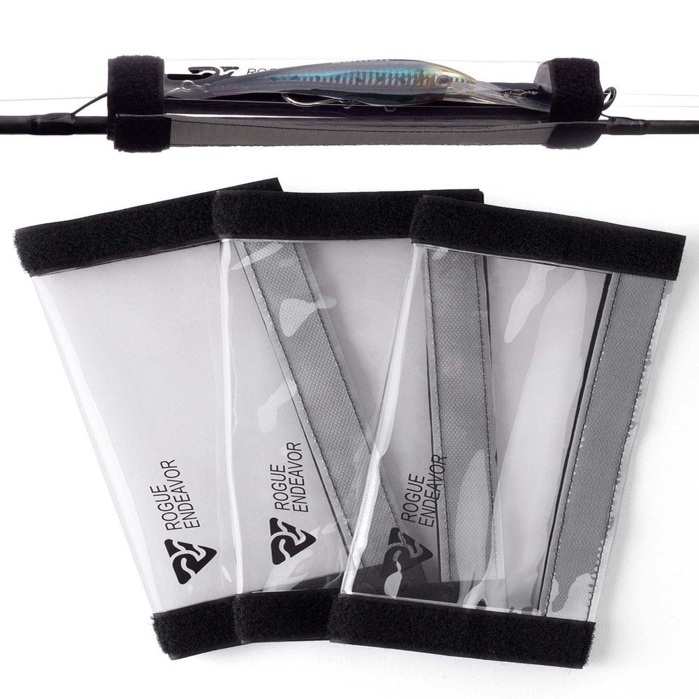 Rogue Endeavor Fishing Lure Wraps (Pack of 3) Heavy Duty PVC Material, Salt Water Friendly, Wrap, Roll or Fold, Safely Secures Fishing Lures & Baits (Large)