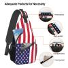 American Flag Stars Stripes Sling Backpack Chest Bag Crossbody Shoulder Bag Travel Hiking Daypack For Men Women view 3
