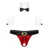 Kvysinly Men's Christmas Underwear Santa Costume Lingerie Set Sexy Boxershort Briefs with Collar Cuffs Type D Medium view 1