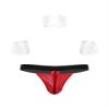 Kvysinly Men's Christmas Underwear Santa Costume Lingerie Set Sexy Boxershort Briefs with Collar Cuffs Type D Medium view 2