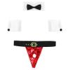Kvysinly Men's Christmas Underwear Santa Costume Lingerie Set Sexy Boxershort Briefs with Collar Cuffs Type D Medium view 3