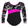 dPois Kids Girls Long Sleeves Ballet Dance Leotards Gymnastics Bodysuits Performance Dancing Unitards Rock Rose 4 Years view 1