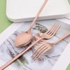 Silverware Set with Straw Spoons - 24 pcs Stainless Steel Flatware Cutlery Set for 4 - Reusable Family Eating Utensils - Mirror Polished Tableware Set for Party Wedding Travel Camping - Rose Gold view 3