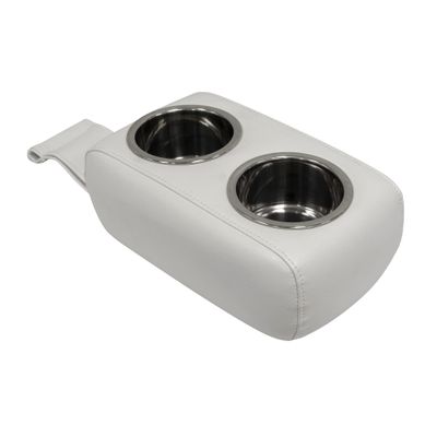 Wise 3059-784 Pontoon Double Drink Holder with Stainless Steel Cup Holders, White