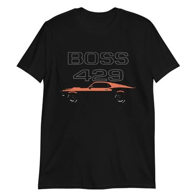 1969 Stang Boss 429 Fastback Rare Orange Muscle Car Short-Sleeve Unisex T-Shirt