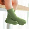Children's Socks Boys and Girls Cotton Socks Double Needle Mid Calf Baby Baby Solid Color Newborn (Green, 0-6 Months) view 2