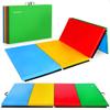 BalanceFrom 10x4 Feet 4-Panel Folding Gymnastics Mat  2-Inch Thick Pad with Vinyl Surface and Carrying Handles for Tumbling, Yoga, Pilates, Home Workouts, and Martial Arts view 1