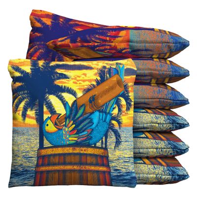 Baggo Plasterd Parrot Cornhole 1 LB Bean Bag Toss Bags (Set of 8)