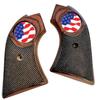fits Heritage Arms Rough Rider 6 & 9 Shot Grips Checkered Rosewood US Flag Medallion view 2