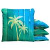 Baggo Woodgrain Beach Palms Cornhole 1 LB Bean Bag Toss Bags (Set of 8) view 2