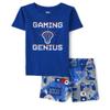 The Children's Place,Short Sleeve Top And Shorts Snug Fit 100% Cotton 2 Piece Pajama Set,NAVY PIER,8 view 1