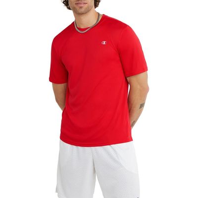 Champion Mens Athletic T-Shirt  Lightweight, Moisture-Wicking, Anti-Odor, Inclusive Fit (S4XL), Scarlet, Large Tall