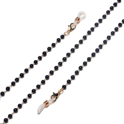 HOOENG Eyeglass Chains Glasses Lanyard for Women Stylish Eyewear Retainer Eye Glasses Chain String Holder (Color : Black, Size : 1)