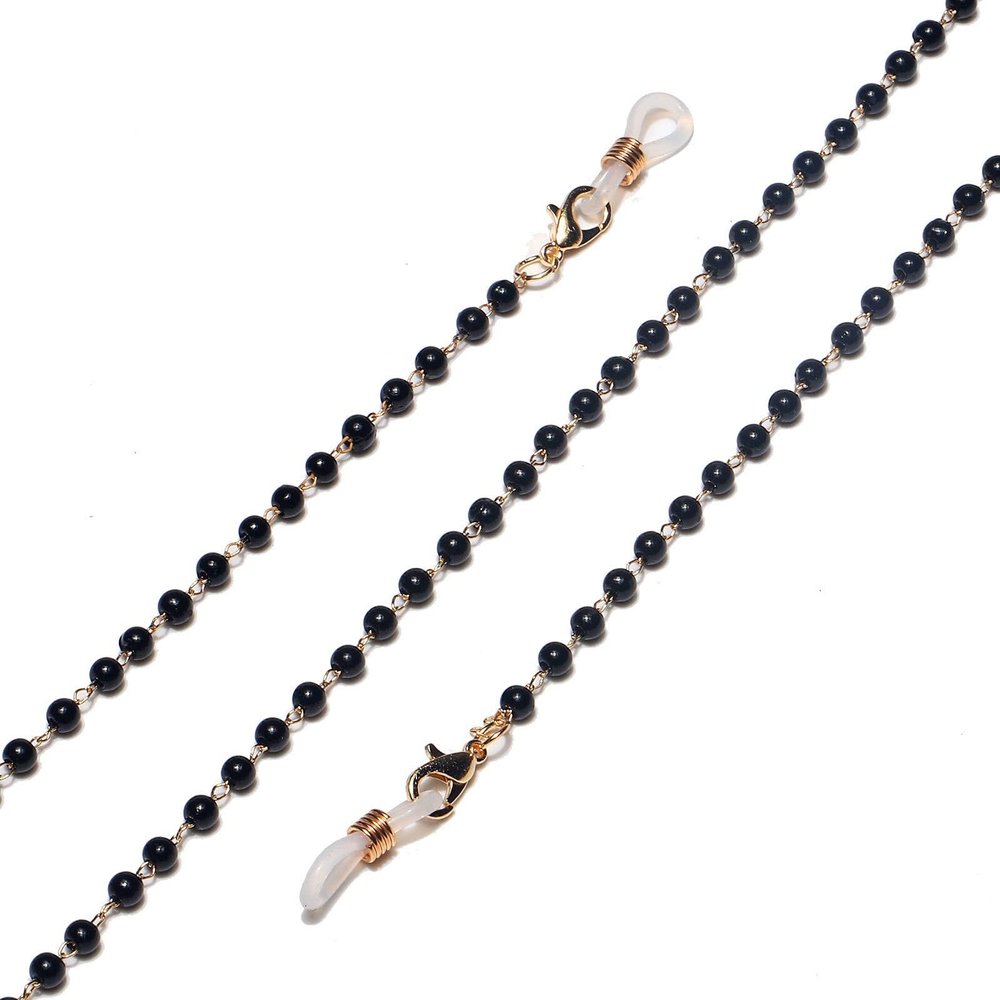 HOOENG Eyeglass Chains Glasses Lanyard for Women Stylish Eyewear Retainer Eye Glasses Chain String Holder (Color : Black, Size : 1)