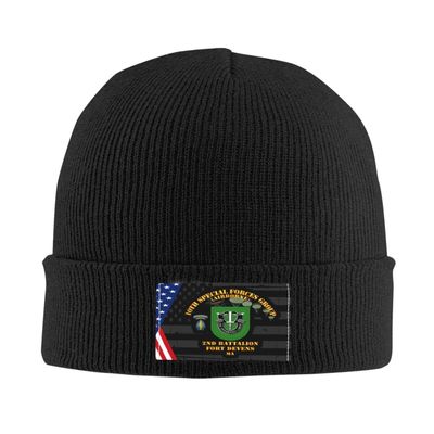 10th Special Forces Group 2nd Battalion Fort Devens Ma Beanie Cap Knit Skull Caps Winter Warm Pullover Cap Black