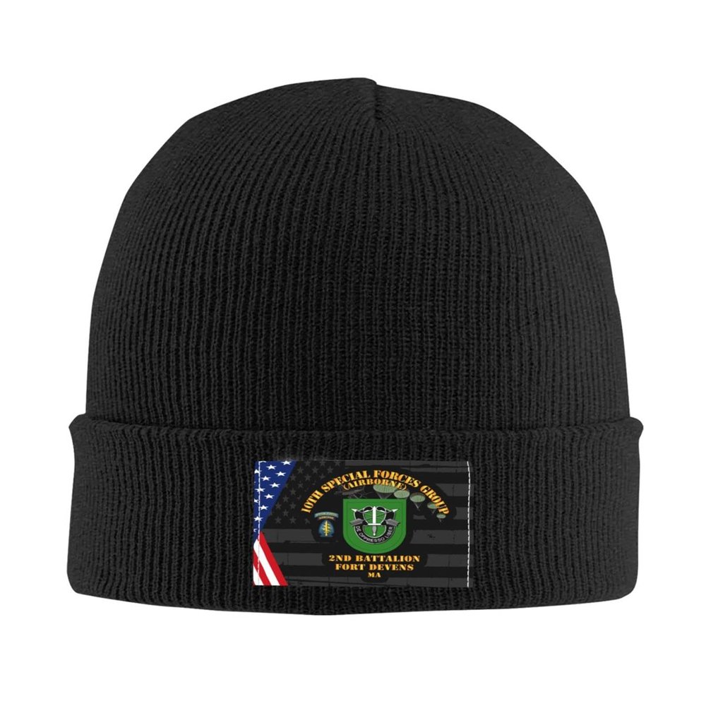 10th Special Forces Group 2nd Battalion Fort Devens Ma Beanie Cap Knit Skull Caps Winter Warm Pullover Cap Black