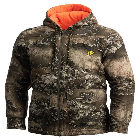 SCENTBLOCKER Scent Blocker Shield Series Evolve Reversible Parka, Hunting Coat for Men (Realtree Excape/Blaze, Medium)