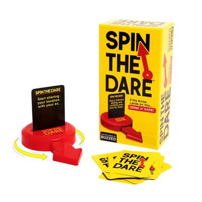 Spin The Dare By Buzzed, Drinking Games, Games For Adults And Card Games For Social Gatherings, Appropriate For Ages 21+, Includes 250 Dare Cards, 1 Spinner, And Instructions