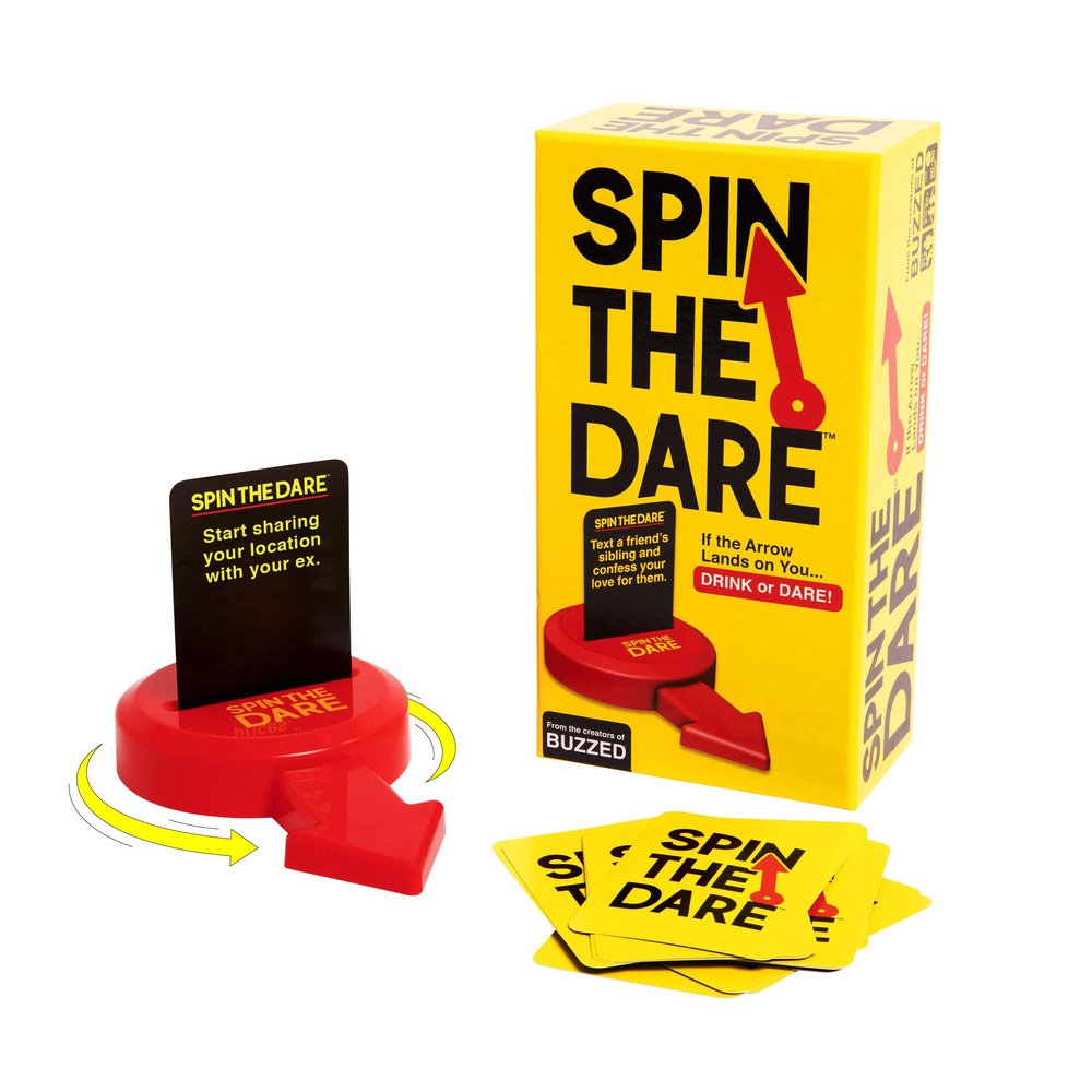 Spin The Dare By Buzzed, Drinking Games, Games For Adults And Card Games For Social Gatherings, Appropriate For Ages 21+, Includes 250 Dare Cards, 1 Spinner, And Instructions