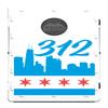 Chicago Area Code Skyline Flag Bean Bag Toss Portable Cornhole Game (312 White) view 2