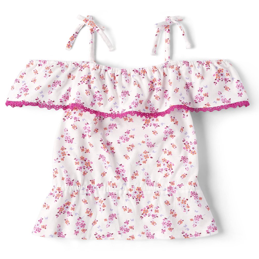 The Children's Place,Short Sleeve Knit Shirt,Simplywht,XXLarge(16) White Floral