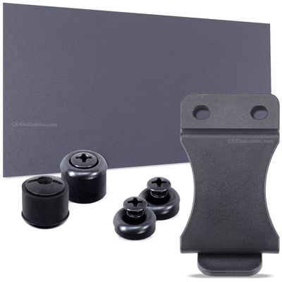 HolsterSmith - DIY Holster Making Kit - 1-Piece Adjustable Retention Holster Design (Inside-The-Waistband/IWB) - KYDEX - P1 Texture - Storm Gray - FOMI (1.50in) - (w/Black Finishing Washers)