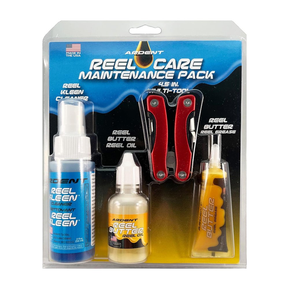 Ardent Freshwater Fishing Reel Care Maintenance Pack, Includes Reel Butter Grease, Reel Kleen Cleaner, and Reel Butter Oil, Long Lasting Protection, Prevent Corrosion, Smooth Casting, Made in The USA