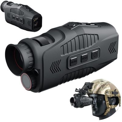 TEQIN Digital Night Vision Monocular, 1080P Night Vision Goggles Helmet for Adults, 5X Digital Zoom 300M/984ft Full Dark Viewing Distance for Hunting Camping Travel Gifts Black
