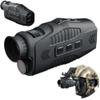 TEQIN Digital Night Vision Monocular, 1080P Night Vision Goggles Helmet for Adults, 5X Digital Zoom 300M/984ft Full Dark Viewing Distance for Hunting Camping Travel Gifts Black view 1