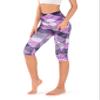ODODOS Women's Knee Length High Waisted Yoga Capri Leggings with Pockets, Printed Workout Running Sports Athletic Yoga Capris, Sketched Chevron, XX-Large view 1