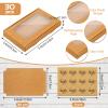 Crtiin 30 Pcs Jewelry Packaging Boxes 5.4"x3.4"x0.7" Cardboard Necklace Gift Boxes Bulk with Clear Window, Display Card and Thank You Stickers for Necklace, Earring, Bracelet, Ring(Kraft Color) view 2