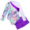 Manyakai Kids Girls Long Sleeve Gymnastics Leotard with Shorts Ballet Unitard 2 Piece Dance Outfits Shadow Pink 4 Years view 4