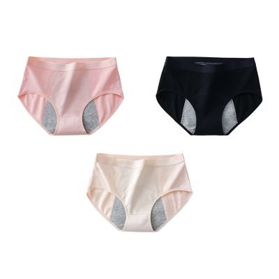 3 Pack Physiological Panties for Women Cotton Leakproof Menstrual Underwear Postpartum Teens Menstrual Panties (Color : Mid-Waist Color 5, Size : L (45-55kg))