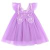 AGQT Baby Girls Tulle Tutu Dress Sleeveless Toddler Butterfly Print Back Tutu Dresses Birthday Party Gowns Wedding Layered Lace Holiday Mini Dress Purple Size 18-24 Months view 1