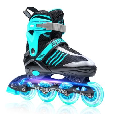 PAPAISON Adjustable Inline Skates Boys Ages 4-16, Roller Skates for Girls Kids Ages 5-8 8-12 with Full Light Up Wheels, Outdoor Skates Illuminating Skates for Children Teens Women