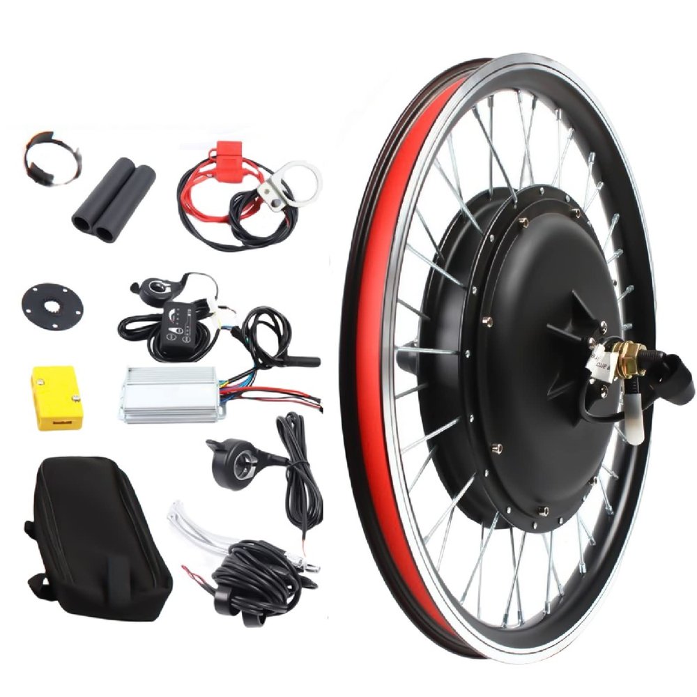 YIYIBYUS 20" Electric Bike Conversion Kit 48V 1000W Rear Wheel Bicycle Brushless and Toothless Motor Kit with Controller E-Bike Rear Hub Motor for 20Inch Bikes