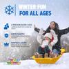Super Targa Toboggan Downhill 2-Person Snow Sled w/ Handles, Durable Outdoor Fun view 3
