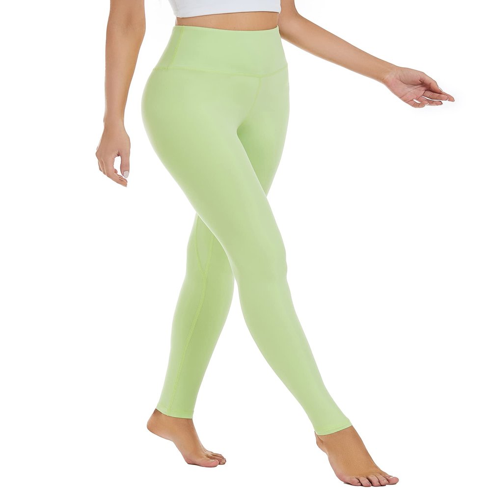 AHLW Buttery Soft High Waisted Leggings for Women - Elastic Skin-Friendly Comfortable Yoga Pants Daily Casual Leggings Lime Green