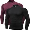 2/3 Pack Men's Compression Shirts Long Sleeve Workout Shirts Mock Turtleneck Athletic Base Layer Active Undershirts Tops view 1