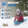 Snow Works 39" Toboggan Lifetime Sled: Durable High-Density Plastic Sleds for Kids, and Teens 1 Person Snow Sleds for Kids and Teens W/Handles and Pull Rope (1 Pack, Blue) view 3